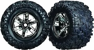 Traxxas X-Maxx Pre-Mounted Tires and Wheels (2),Black ,7772A