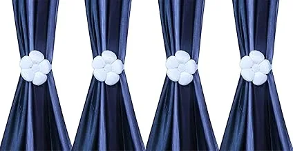 Kuber Industries Velvet 4 Pieces Curtain Tie Back Tassel Set (Silver)