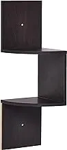 Greenco Zigzag 2 Tier Corner Floating Shelves, Espresso.