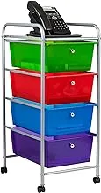 Mind Reader Rolling Storage Cart And Organizer With 4 Plastic Drawers