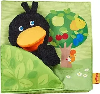 HABA Fabric Book Orchard with Raven Finger Puppet and Removable Fruit