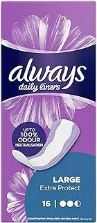 Always Daily Liners Extra Protect, Large, 16 Count