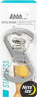 Nite Ize S-Biner Ahhh Carabiner Clip Bottle Opener, Stainless