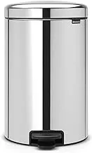 Brabantia 114267 Pedal Bin newIcon with Metal Inner Bucket, 20 Litre - Brilliant Steel