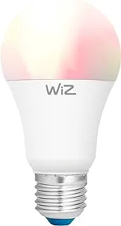 WiZ Smart Wi-Fi LED Bulb A60 E27 (16 مليون لون + أبيض دافئ / أبيض محايد / أبيض + عكس الضوء + أوضاع محددة مسبقًا) (متوافقة مع Amazon Alexa و Google Assistant)