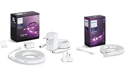 Philips Hue Uae Lightstrip Plus V4 Apr 1M Extension Bluetooth & ZiGBee Compatible Only With V4 Base Kit , 1 Year Warranty, Multi Colour, 929002269205