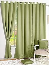 Story at Home DBK5011 Silk Door Curtain, Light Green, 118 cm x 215 cm