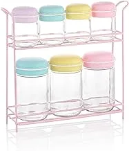 Hane 7X Macaron Spice & Storage Jar Set, Multicolor, HN-2507