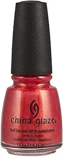 China Glaze Nail Lacquer With Hardeners - 14 ml, Jamaican Out - Red