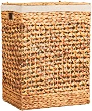 Homesmiths Water Hyacinth Laundry Hamper With Liner, Large, Natural