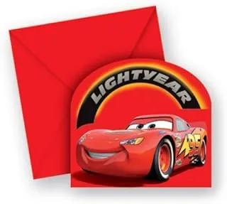 Procos Cars Die Cut Invitation and Envelopes - 6 Pieces