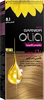 Garnier Olia, 8.1 Ash Blonde, No Ammonia Permanent Haircolor, with 60% Oils