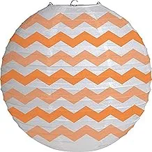 Creative Converting Two Tone Chevron Lanterns, Length 12-Inch Size, Sunkissed Orange