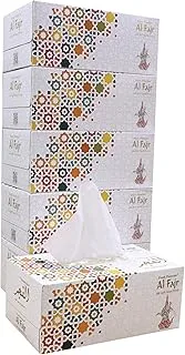 SNH Packing Al Fajr Facial Tissue 200 x 2 Ply Sheets - Premium Tissue, Ultra Soft, Comfort, Daily Care, White Tissue - Pack Of 5.