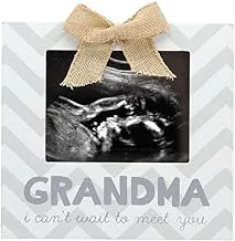 Pearhead Little Blossoms Grandma Pregcy Announcement Sonogram Picture Frame, Gender-Neutral Pregcy Keepsake Photo Frame, Baby Nursery Décor, Gray & White, 0.5x7.25x6.75 Inch (Pack of 1)