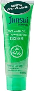 Junsui Naturals Face Wash Gel Cucumber | Water Based Cleanser That Gently Removes Impurities With Deep Cleansing Power | Contains Cucumber, Witch Hazel and Yam Bean Extract | 100gm