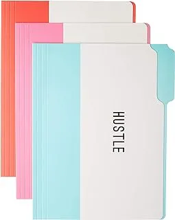 Graphique Hustle File Folder Set – File Set Includes 9 Folders and 3 Unique Sassy Designs, Printed on Durable Triple-Scored Coated Cardstock, 29.8 cm x 24.1 cm