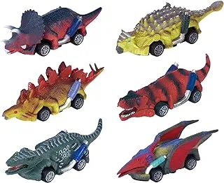 PJ Power Joy Vroom Pull Back Dinowheelz 6 Piece, Multicolor, GT-C8470