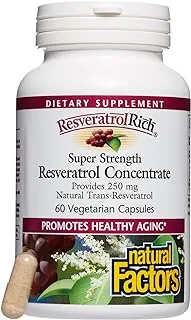 Natural Factors ResveratrolRich Super Strength Resveratrol Concentrate 60 Vegetarian Capsules