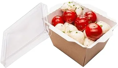 Click Lock Take Out Container, To Go Box - 17 oz Paper Clear Plastic Lid Sold Separately Cafe Vision 200ct Restaurantware