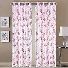 Queenzliving Mayfair Curtain, Door 7 Feet- Pack Of 2, Pink