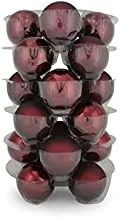 Dubai Garden Centre Christmas Glass Bauble 24-Pieces, 6 cm Size, Burgundy