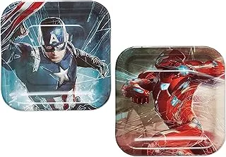 Captain America: Civil War Square Plates 8-Count 013051625429, 7in