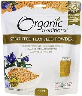 Organic Traditions Sprouted Flax, Golden, 227 gm, 128266