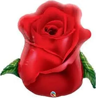 Qualatex Red Rose Bud Shape Foil Balloon, 33-Inch Size