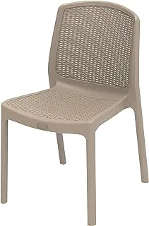 Cosmoplast Plastic Cedarattan Armless Chair, Warm Taupe