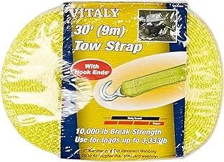 Vitaly Heavy Duty Tow Strap with Hook Ends, 9 meters