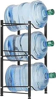 LIANTRAL 5 Gallon Water Jug Holder Water Bottle Storage Rack, 3 Tiers, Black