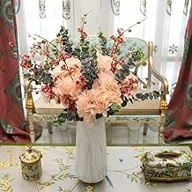 YATAI 2pcs Artificial Flowers Bouquet, Elegant Faux Silk Hydrangea Flowers, No Maintenance, Eco-Friendly, Allergy-Free Fake Flowers for Vase Filling, Faux Floral Arrangement for Home Decor, Champ-Pink