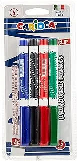 CARIOCA Whiteboard Marker with Clip Blister 4pcs