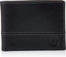 Timberland Men's Leather Passcase Wallet Trifold Wallet Hybrid