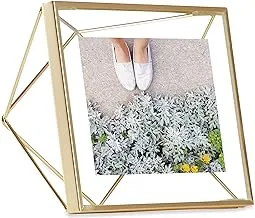 Umbra Prisma 4X4 Picture Frame For Desktop Or Wall, Holds One, 4 By 4-Inch, Brass