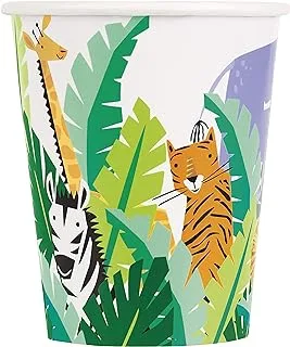 Unique Party 78356 Safari Animals Paper Cups | 8 Pcs, Multicolour, 8 Count (Pack Of 1)