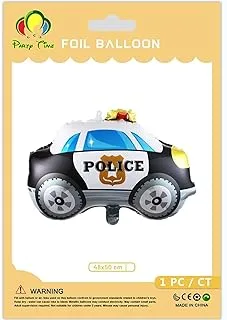 PARTY TIME - 1 Piece Police Car Foil Balloons Colorful Car Aluminum Balloons Transportation Party Balloons Vehicles Themed Party Supplies Party Favors Baby Shower Birthday Party Decoration (48x50cm.)