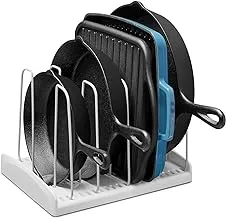 Youcopia Storemore Cookware Rack Adjustable Pan Organizer, White