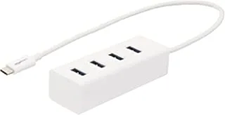 AmazonBasics USB 3.1 Type-C to 4 Port USB Adapter Hub - White