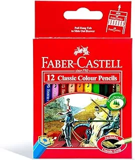 FABER-CASTELL CLASSIC COLOUR PENCILS 12 HALF-SIZE IN A CARDBOARD BOX