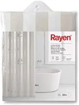 Rayen 2350.18 Pva Shower Curtain, Includes 12 Clear Rings