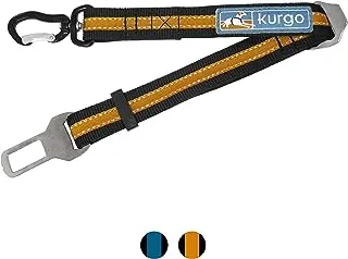 Kurgo Direct To Seat Belt Swivel Tether, Universal Car Seat Belt For Dogs, Tangle-Free, Adjustable Length, Black/Orange