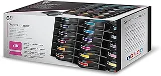 Spectrum Noir Universal Ink Pad Storage Unit Tray Stackable and Customisable Holder & Organiser, Black Pack of 6