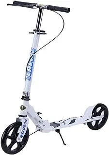 DORSA Scooters for Adults Teens, Kick Scooter with Adjustable Height Dual Suspension and Shoulder Strap Big Wheels Scooter White, D-M-105-SC-WHITE