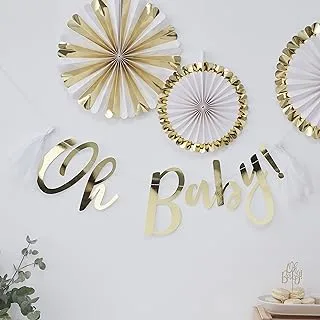 Ginger Ray Oh Baby! Baby Shower Bunting, Gold