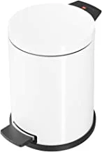 Hailo Profiline Solid M Pro Stainless Steel Waste Paper Bin, 12 Litre, Plastic Bucket, Anti Slip Foot) 0514 029 White, 089