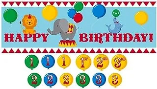 Creative Converting Circus Time Giant Party Banner with Stickers, 60 Inch Length x 20 Inch Height