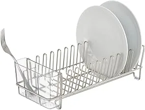 Bosphorus Countertop Steel Dish Drying And Acrylic Cutlery Together, Silver, , 12.5 X 5.5 X 4