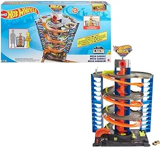 Hot Wheels City Mega Garage Playset with 1 Vehicle for Kids 4 Years & Older